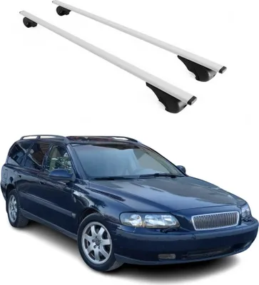 Produktbild von Dachträger Gepäckträger für Volvo V70 1997-2000 Grundträger Metall Silber 2tlg