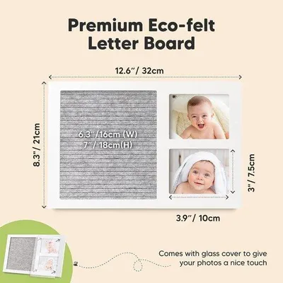 Obrázok produktu pre Ein Buch mit weichem Einband zum Nachweisen der Babynamenwachstum, kombiniert mit einem Holzfotoalbum – ein persönliches Geschenk für neue Mütter.