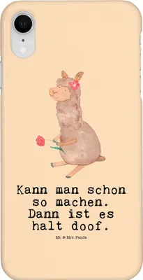 Produktbild von Mr. & Mrs. Panda Iphone XR Handyhülle Alpaka Blume - Kaktus Grün - Geschenk, Lama, Handy Case, Witz, Premium Kunststoff, Lamas