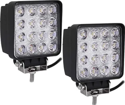 Produktbild von Greenmigo 2pcs 48W LED Scheinwerfer Flutlicht Rückfahrscheinwerfer IP67 Wasserdicht Arbeitsscheinwerfer 12V 24V