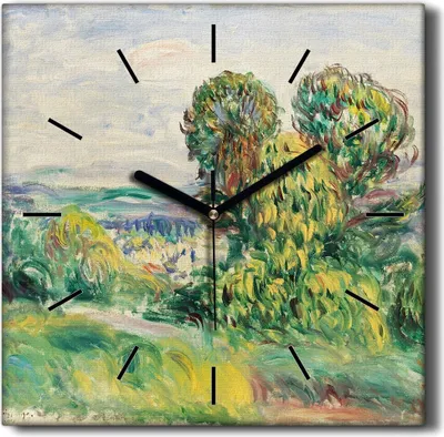 Produktbild von Coloray Hodiny Unikátní 30x30 cm  Tiché hodiny Pro obývací pokoj a kuchyň Nástěnné hodiny Plátno Černé ručičky hodin - Lesní krajina