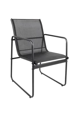 Produktbild von Lounge Sessel Gartenstuhl Gartenmöbel Stahl Metallrahmen schwarz