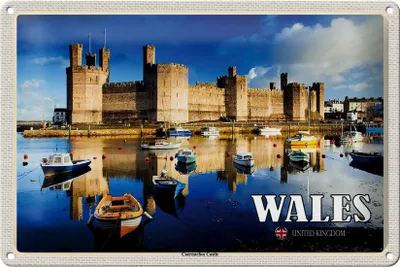 Produktbild von Blechschild Reise 30x20cm Wales United Kingdom Caernarfon Castle