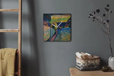 Produktbild von Coloray Hodiny Unikátní 30x30 cm  Tiché hodiny Pro obývací pokoj a kuchyň Nástěnné hodiny Plátno Bílé ručičky hodin - Zimní krajina