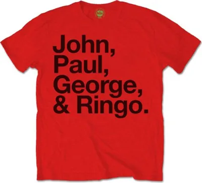 Produktbild von The Beatles John, Paul, George & Ringo Red L T-Shirt