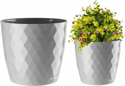 Image de Cristal pot en plastique gris 16 x 14,5 cm
