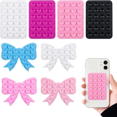 Productafbeelding van Siliconen telefoonhouder, 8 stuks, met zuignap, zelfklevend, voor smartphones