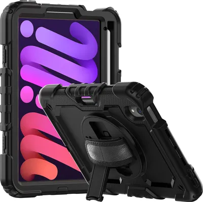 Produktbild von 4in1 Hülle mit Trageschleife für Apple iPad Mini 6 2021 6. Gen. 8.3 Outdoor Cover Schutz + Ständer