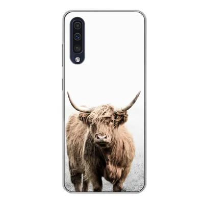 Produktbild von MuchoWow® Handyhülle Schutzhülle Hülle für Samsung Galaxy A50 Schottischer Highlander - Vlies - Kuh Silikon Softcase Handy Hülle - Mobiltelefonhülle