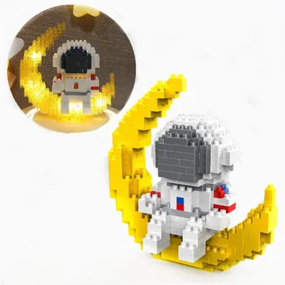 Produktbild von Space Astronaut Klemmbausteine Set mit LED,388 teiliges Astronauten-Baustein-Set