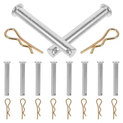 Produktbild von 10 Stück Gerüstkupplungsbolzen aus Q235 Stahl, 10mm Durchmesser, 70mm Länge mit Clip für sichere Gerüstverbindungen