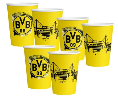 Produktbild von Amscan 9908527 - BVB Dortmund - Pappbecher (6 Stück, 500ml)