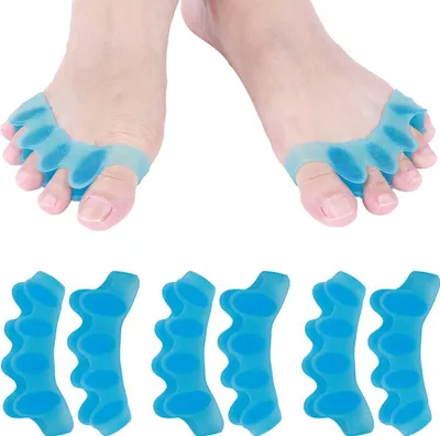 Obrázek produktu pro 4 páry Toe Separator Silica Gel 2-Toe Seperater Correction Bunion Pain Relief Orthotics ToolBlue Average Size