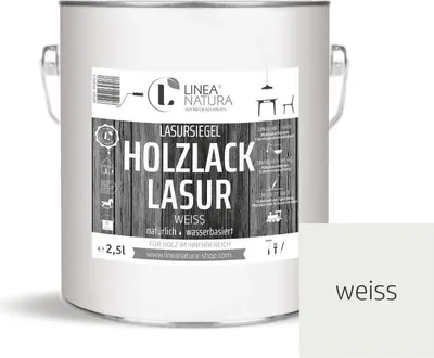 Produktbild von Holzlack Lasur | Möbel | Parkett u.- Treppen im Innenbereich 2,5 L weiß