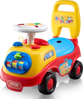 Obrázok produktu pre VEVOR autíčko pre batoľatá od 1 do 3 rokov, Ride Racer, hračka na jazdenie, klasické autíčko pre deti s hudobným volantom, klaksónom a úložným priestorom pod sedadlom,