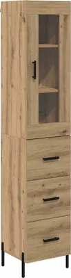 Image de Haut Armoire avec tiroir Chêne artisanal 34,5 x 34 x 180 cm