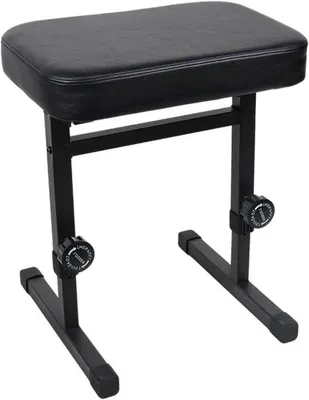 Productafbeelding van Pianobank H-stijl - Muziekstoel Keyboardkruk - Muziek Maken - In Hoogte Verstelbaar - 45-57 cm - Zwart