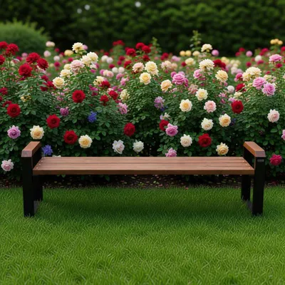 Produktbild von Gartenbank Standbank Holzbank Holz 125 cm Schwarz