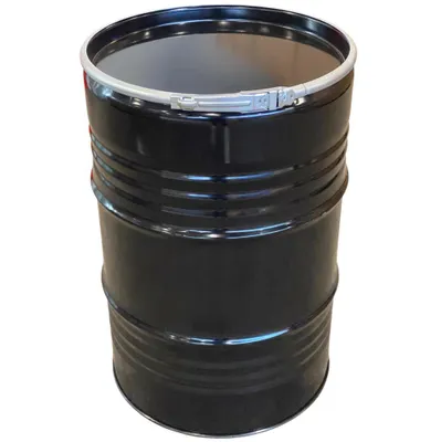 Produktbild von Metallfass 210 Liter Blechfass Fass Ölfass Tonne mit Deckel Schwarz