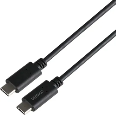 Immagine prodotto di Cavo DELTACO USB4 40 Gbps da USB-C a USB-C, 240 W, 0,8 m, LSZH - Nero