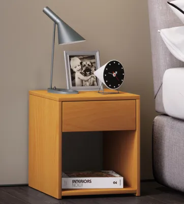 Produktbild von VCM Nachtschrank | Maße Nachttisch ca. H. 40 x B. 35 x T. 35 cm | Schublade und offenes Fach | Nachttisch - Sledo Mini