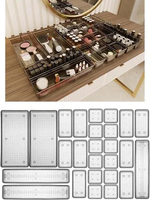 Productafbeelding van Lade Organizer Set - Ladeverdelers - Laden Ordenen - 26 Delige Set - 4 Maten - Antraciet