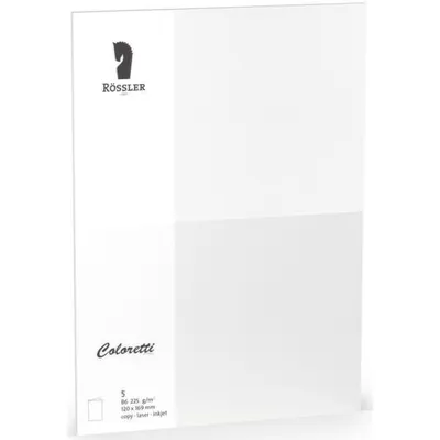 Produktbild von Doppelkarte Coloretti B6 hoch VE=5 Stück 225g/qm weiß