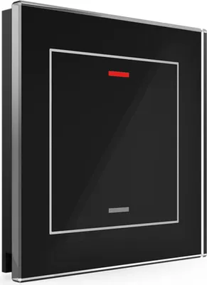 Image de MDT KNX Bouton-poussoir en verre II Light simple RGBW, noir, neutre, 1 pièce.