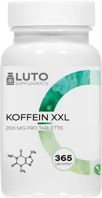Produktbild von Koffeintabletten – Pre-Workout – 250 mg – 200 vegane Tabletten – Premium - Qualität – Luto Supplements
