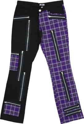 Produktbild von Nix Gut - Tartan, Frauenhose Schwarz/Lila im Straight-Fit-Style