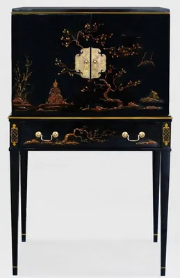 Produktbild von Casa Padrino Luxus Barock Schrank mit 11 Schubladen Schwarz / Gold - Wohnzimmer Schrank im chinesischen Stil - Büroschrank - Luxus Möbel im Barockstil - Barock Möbel - Barock Einrichtung