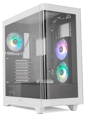 Zdjęcie produktu dla NOX Hummer ETHER, Midi Tower, PC, Czarny, Biały, ATX, ITX, Mini-ATX, SPCC, Stal, Szkło hartowane, Gaming