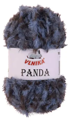 100g Strickgarn PANDA Strick-Wolle Kuschelwolle Plüschwolle 28 grau-blau