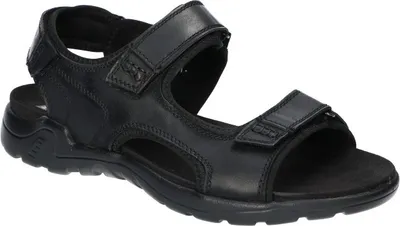 Produktbild von AMERICAN CLUB CY148 Herrensandalen aus Leder, Echtleder Sandalen, Sandalen mit Klettverschluss Schwarz 44