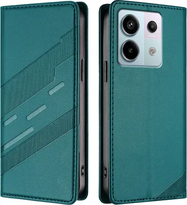 Produktbild von Hülle für Xiaomi Redmi Note 13 Pro 5G/Poco X6, Kunstleder Brieftaschen Handyhülle mit Kartenfach und Standfunktion Grün