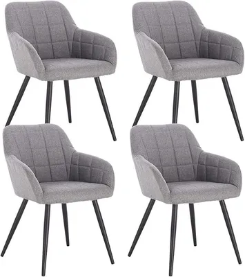 Imagen del producto de Silecomplaza: Juego de 4 sillas para comedor, sillas de cocina con reposabrazos