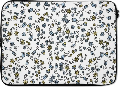 Produktbild von MuchoWow® Laptop Hülle 13 Zoll Mädchen - Blumen - Muster - Mädchen - Kinder - Baby Laptoptasche - Laptophülle - Sleeve - Rundumschutz
