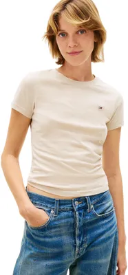 Produktbild von Tommy Jeans Damen TJW 3PACK C-Neck Tee DW0DW22175 S/S T-Shirt, Mehrfarbig (Black/Ecru/Gulf Sand), S, Mehrfarbig (Schwarz/Ecru/Golfsand), S