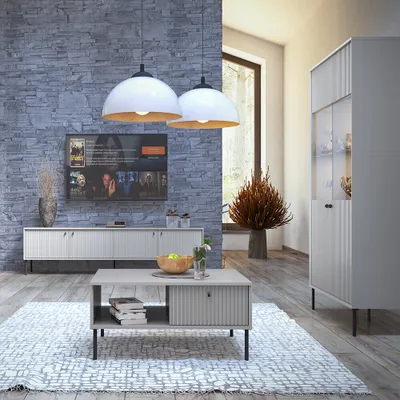 Produktbild von Wohnmöbel Set grau IPSWICH-166 modern 3-teilig