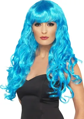 Produktbild von Mermaid Lockenperücke hellblau - Faschingsperücke