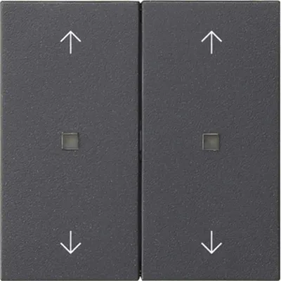 Produktbild von Gira System 55 Wippe 2-fach mit Pfeilsymbolen und Kontrollfenster Anthrazit
