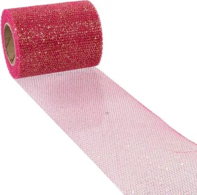 Zdjęcie produktu dla Różowa Organza Dekoracyjna na Szpuli, Szerokość 8 cm, Długość 10 m