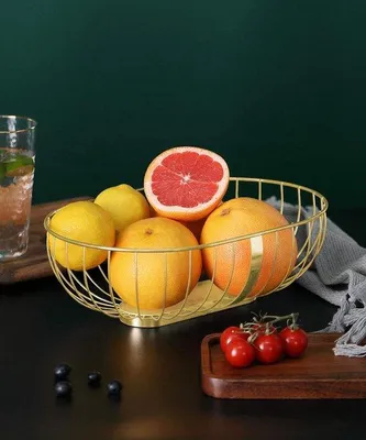 Immagine prodotto di Cestino portafrutta dorato, smontabile, ad alta capienza