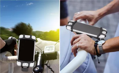 Produktbild von ViVanco™BIKEHOLDVV, Handy/Smartphone, Passive Halterung, Fahrrad, Roller, Einkaufswagen, Schwarz