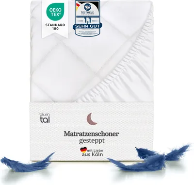 Zdjęcie produktu dla Blumtal® pikowany ochraniacz na materac - przez Oeko-TEX, antyalergiczny ochraniacz na materac, nadający się do prania w pralce