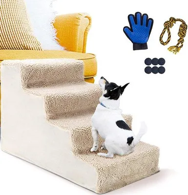 Produktbild von Famanu Hundetreppe - 4-lagige, rutschfeste Haustiertreppe