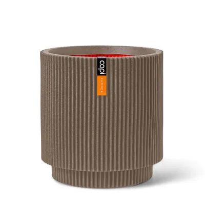 Produktbild von Capi Europe - Gefäß zylinder Groove NL - Warm taupe - 35x38 - KGVWT882
