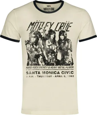 Produktbild von Mötley Crüe T-Shirt Herren Santa Monica - Ringer Shirt altweiß 4XL