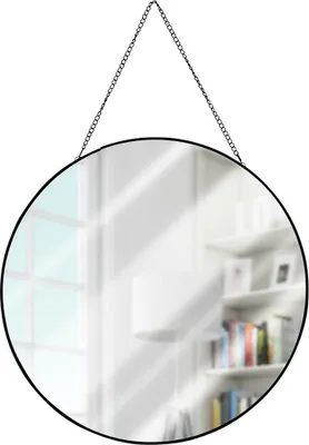 Obrázok produktu pre Nástenné zrkadlo čierne okrúhle 29 cm