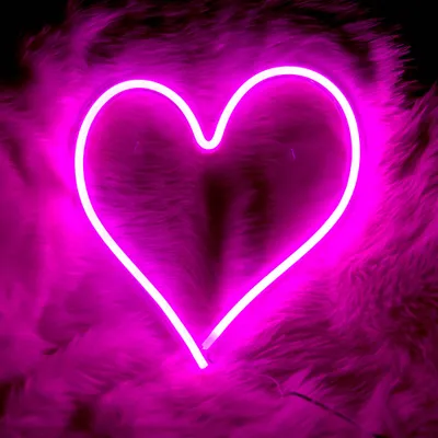 Produktbild von Rosikey LED Neonlicht Schild Heart - 34x30cm Herz Wanddeko - USB Romantische Herzform Neon Valentinstag Bar Party Räume Deko Mädchen Geschenke